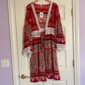 Raga Red Kimono Long Cardigan Duster